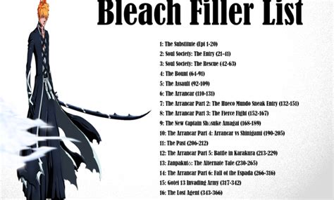 September 23, 2022. . Bleach filler list anime